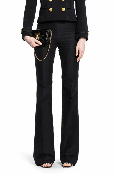 Tom Ford Mid-rise Flared Pants In Black