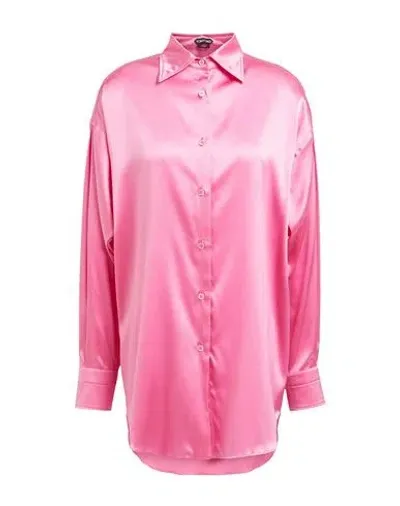 Tom Ford Silk Satin Shirt In Pink