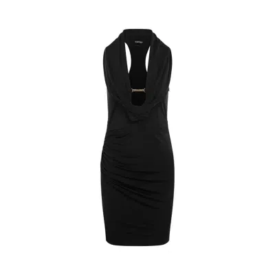 Tom Ford Draped Cocktail Mini Dress In Black