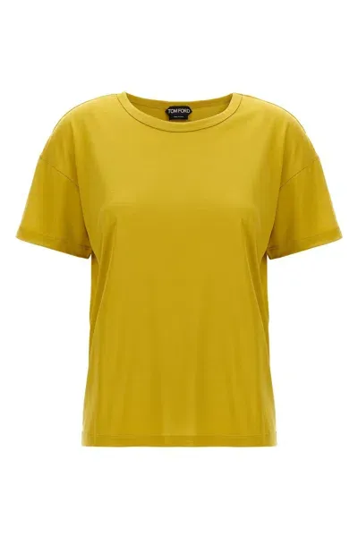 Tom Ford Women Silk T-shirt In Yellow