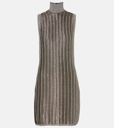 Tom Ford Wool-blend Minidress In Champagne