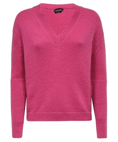 Tom Ford Wool Blend Sweater In Mauve