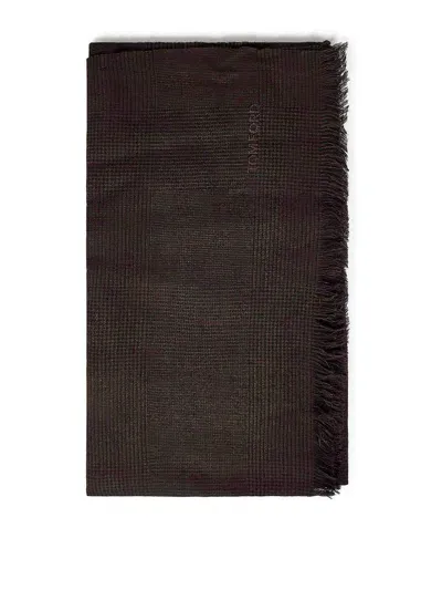 Tom Ford Wool Scarf In Black