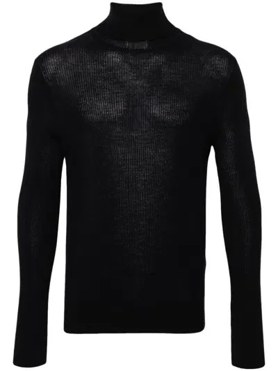 Tom Ford Ribbed-knit Roll-neck Jumper In Black