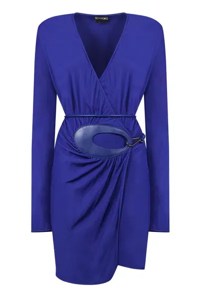 Tom Ford Wrap-dress In Blue