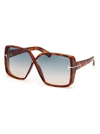 Tom Ford Eyewear Yvonne Oversized Sunglasses In Havana