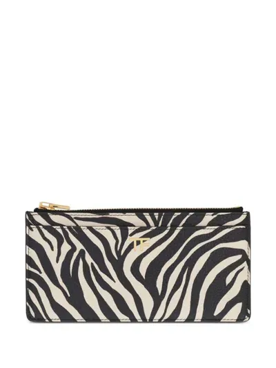 Tom Ford Zebra-print Wallet In Neutrals