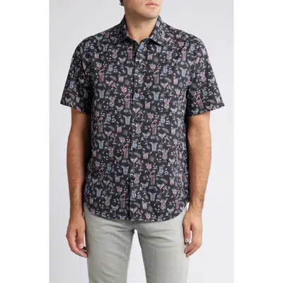 Tommy Bahama Bahama Coast Boozy Nights Islandzone® Short Sleeve Performance Button-up Shirt In Night Cap