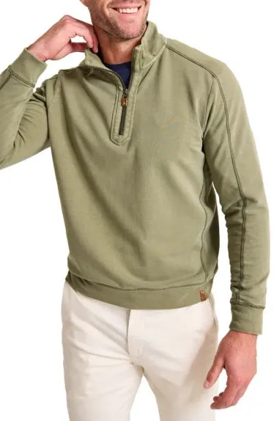 Tommy Bahama Ben & Terry Half Zip Sweatshirt In Green