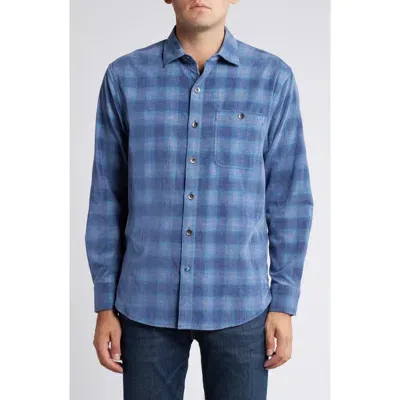 Tommy Bahama Coastline Cord Ombré Check Cordury Button-up Shirt In Dockside Blue