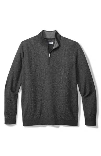 Tommy Bahama Coolside Legend Islandzone® Quarter Zip Sweater In Grey Mist