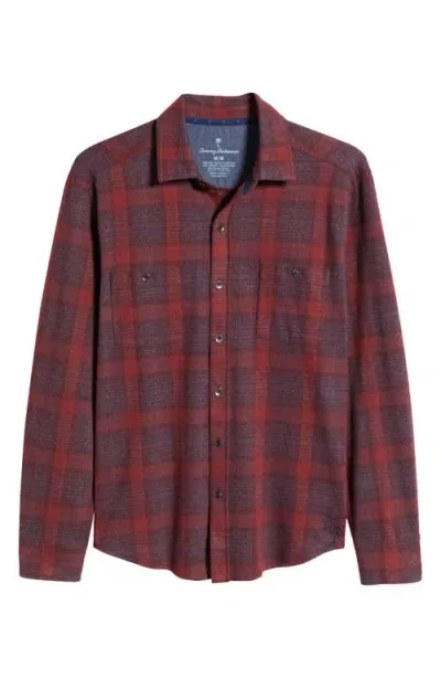 Tommy Bahama Fireside San Miguel Plaid Strech Flannel Button-up Shirt In Rhododendr