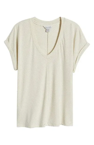 Tommy Bahama Kauai Tranquil Sea Metallic V-neck T-shirt In Coconut