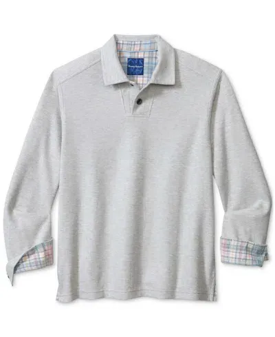 Tommy Bahama Men's Las Arias Long-sleeve Polo Sweater In Light Grey Heather