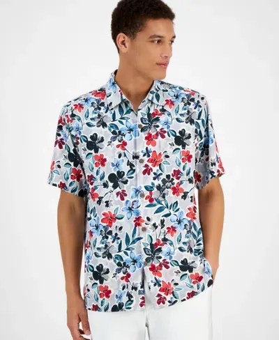 Tommy Bahama Men's Tropicana Blooms Floral Shirt In Storm Gray