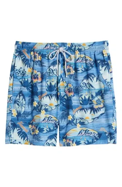 Tommy Bahama Naples Ocean Echos Swim Trunks In Pool Tile