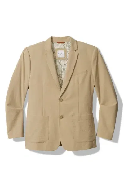 Tommy Bahama Nova Wave Stretch Cotton Seersucker Sport Coat In Stone Khaki