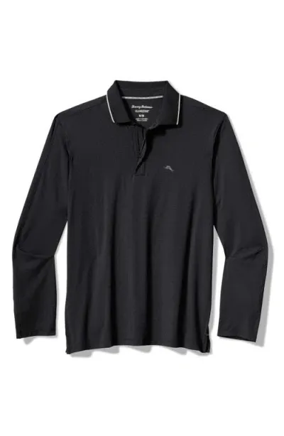 Tommy Bahama Palm Desert Half Zip Polo Shirt In Jet Black