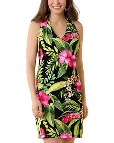 Tommy Bahama Sandy Grand Villa Printed Halter Dress In Black