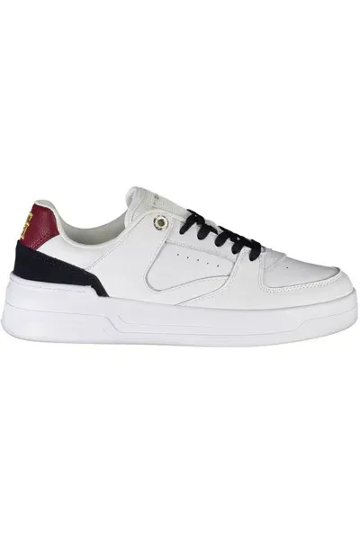 Tommy Hilfiger Monogram Low-top Leather Sneakers In 白色