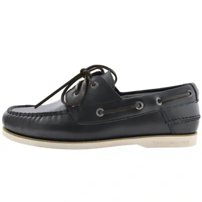 Tommy Hilfiger Core Leather Boat Shoes Navy