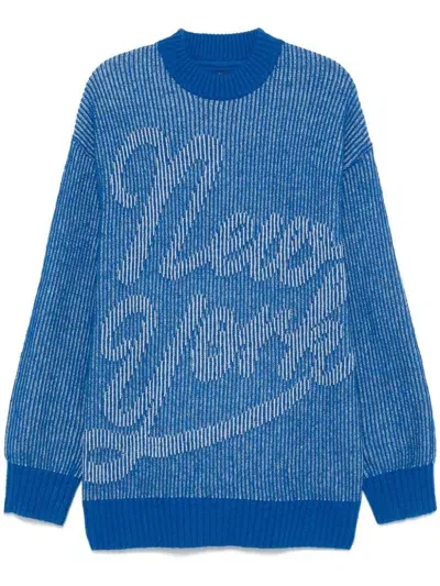 Tommy Hilfiger Jacquard-knit Sweater In Blue