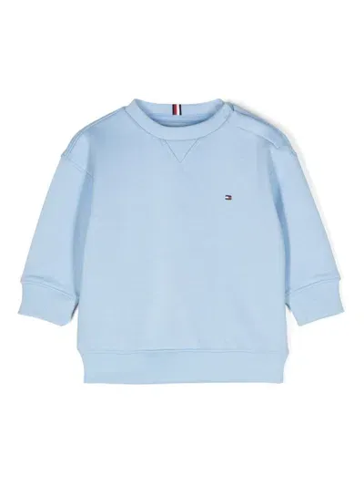 Tommy Hilfiger Junior Babies' Embroidered-logo Sweatshirt In Blue