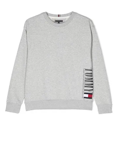 Tommy Hilfiger Junior Kids' Logo-print Sweatshirt In Grey