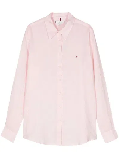 Tommy Hilfiger Linen Shirt In Pink