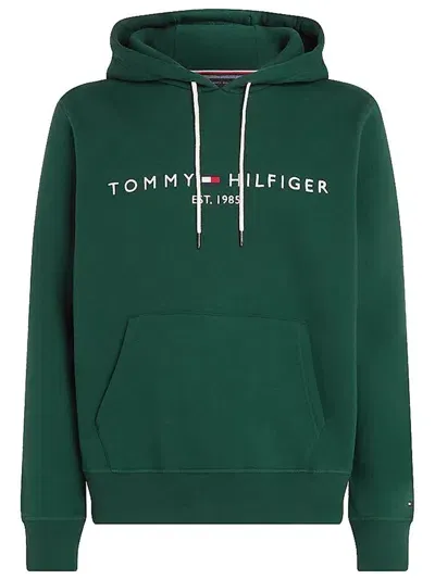 Tommy Hilfiger Logo Hoody Clothing In Green