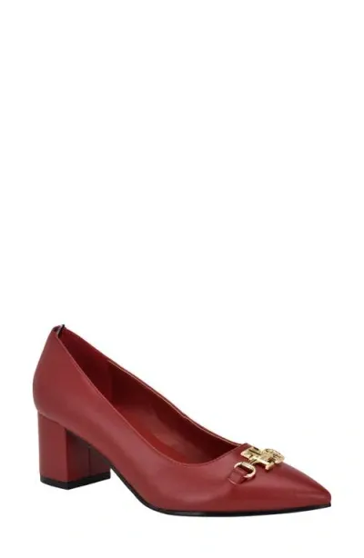 Tommy Hilfiger Nanya Pointed Toe Pump In Dark Magma