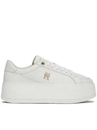 Tommy Hilfiger Platform Sneaker Shoes In Light Beige