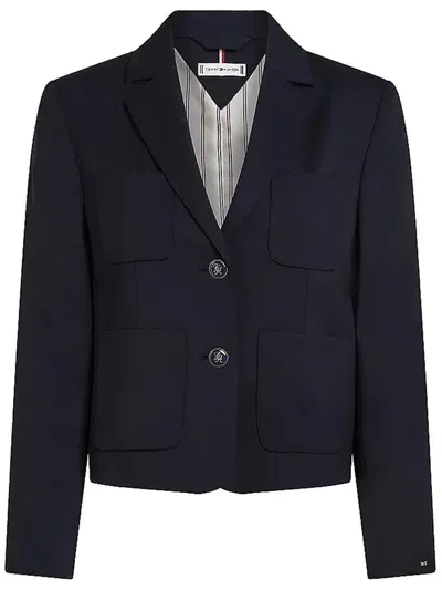 Tommy Hilfiger Short Blazer Clothing In Blue