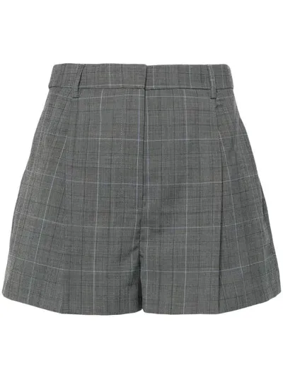 Tommy Hilfiger Th Monogram Checked Shorts In Grey