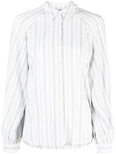 Tommy Hilfiger Viscose Stripe Raglan Shirt In White