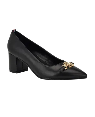 Tommy Hilfiger Women's Nanya Block Heel Classic Pumps In Black