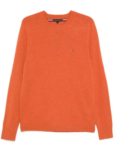 Tommy Hilfiger Wool Crew-neck Sweater In Orange