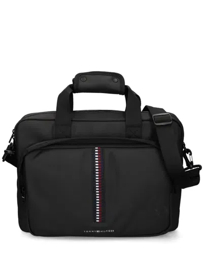 Tommy Hilfiger Woven Laptop Bag In Black