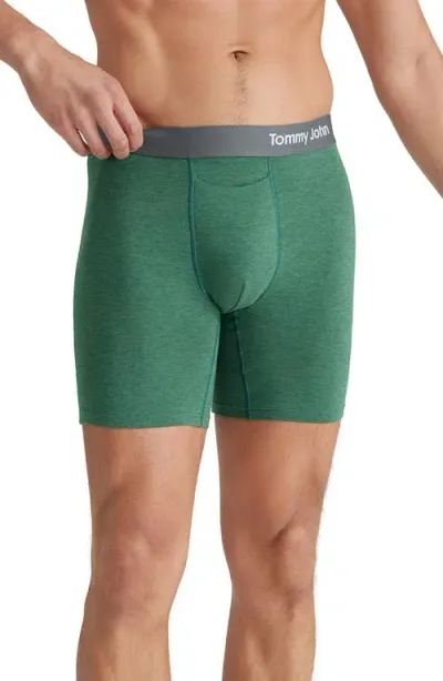 Tommy John Cool Cotton Blend Boxer Briefs In Green Heather