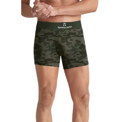 Tommy John Second Skin Boxer Briefs In Olive Camo