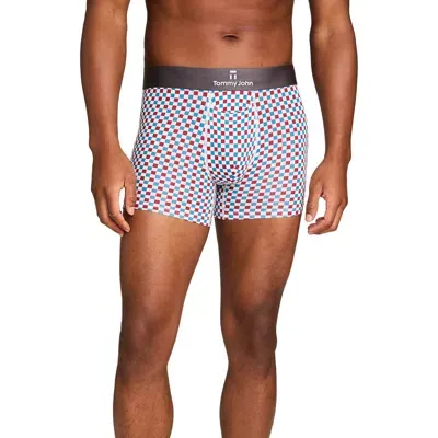 Tommy John Second Skin Boxer Briefs In Rio Red Checkmate