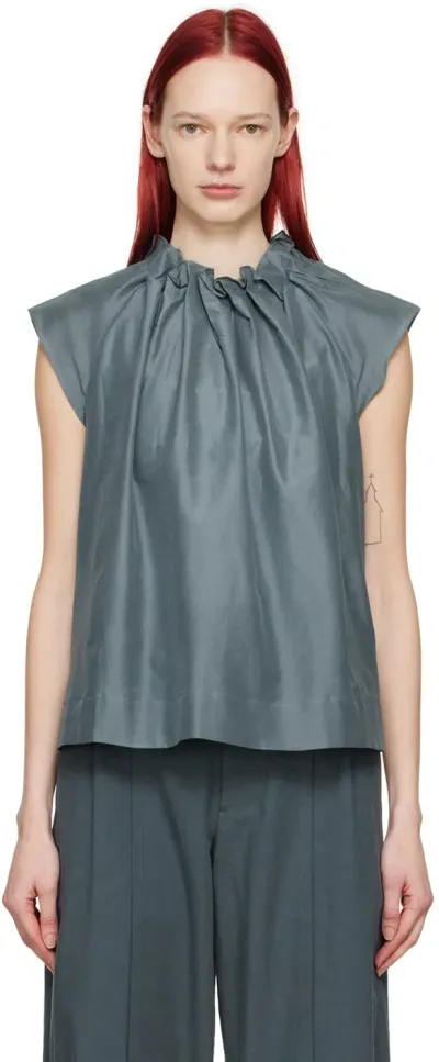 Toogood The Magician Satin Blouse In Blau