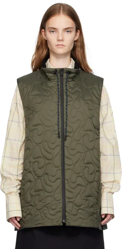 Toogood Khaki 'the Wayfinder' Vest In Contour Quilt Olive