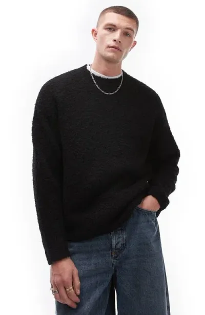 Topman Relaxed Fit Sweater In Black