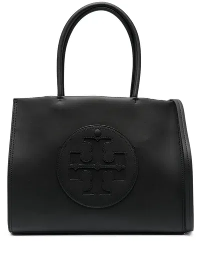 Tory Burch Black Ella Tote Bag In Eco-leather Woman