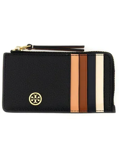 Tory Burch Card Holder "robinson" In Black