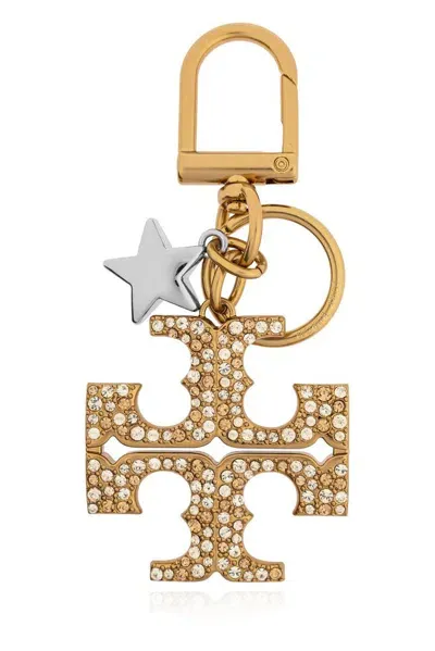 Tory Burch Embellished Keychain In Gold