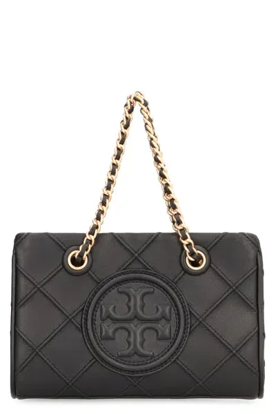 Tory Burch Fleming Leather Mini Bag In Black