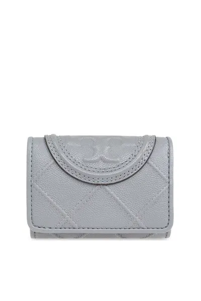 Tory Burch Fleming Soft Bifold Wallet In Grey