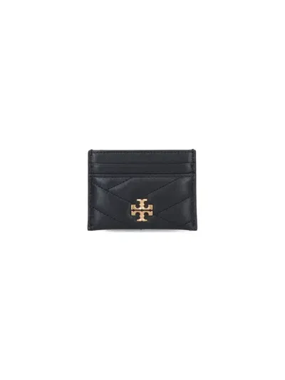 Tory Burch ‘kira Chevron' Card Holder In Black  